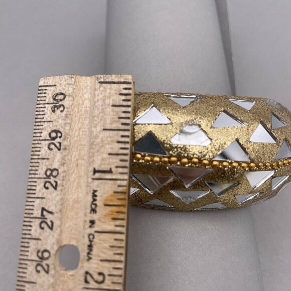Gold with Real Pieces of Mirror Bracelet - Picture 9 of 11